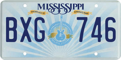 MS license plate BXG746