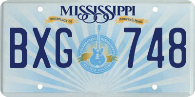 MS license plate BXG748