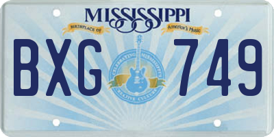 MS license plate BXG749