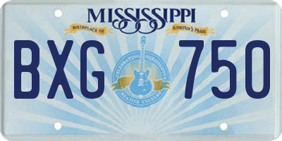 MS license plate BXG750