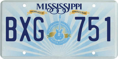 MS license plate BXG751
