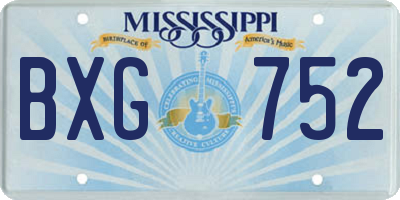 MS license plate BXG752