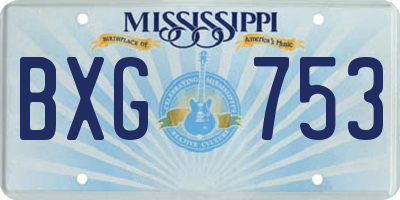 MS license plate BXG753