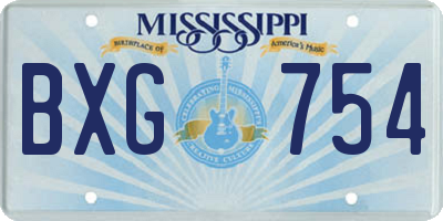 MS license plate BXG754