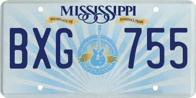 MS license plate BXG755