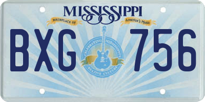 MS license plate BXG756