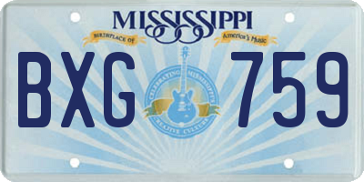 MS license plate BXG759