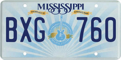 MS license plate BXG760