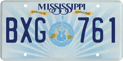 MS license plate BXG761