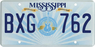 MS license plate BXG762
