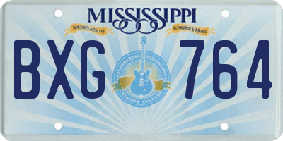 MS license plate BXG764