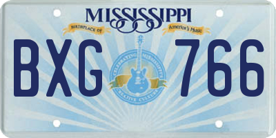 MS license plate BXG766