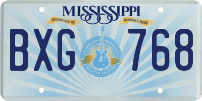 MS license plate BXG768