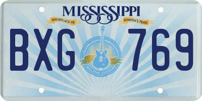 MS license plate BXG769