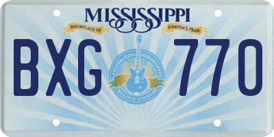 MS license plate BXG770