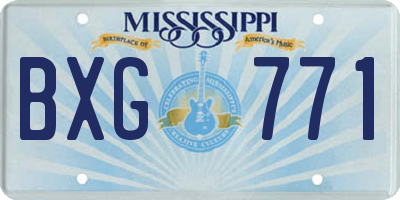 MS license plate BXG771