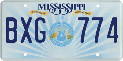 MS license plate BXG774