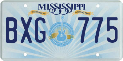 MS license plate BXG775