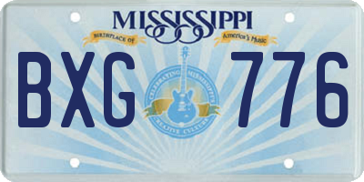 MS license plate BXG776