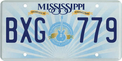 MS license plate BXG779