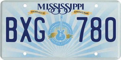 MS license plate BXG780