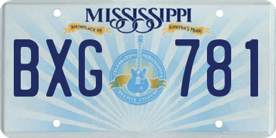 MS license plate BXG781