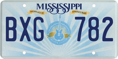 MS license plate BXG782