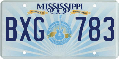 MS license plate BXG783