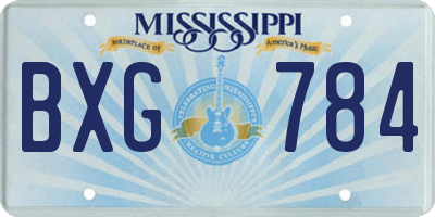 MS license plate BXG784