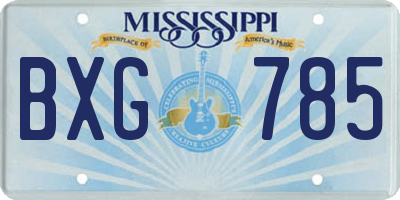 MS license plate BXG785