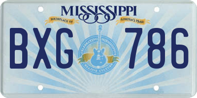 MS license plate BXG786