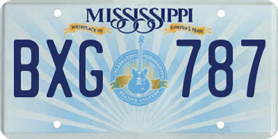 MS license plate BXG787