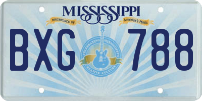 MS license plate BXG788