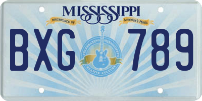 MS license plate BXG789