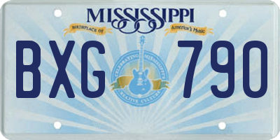 MS license plate BXG790