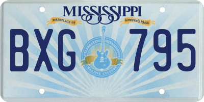 MS license plate BXG795
