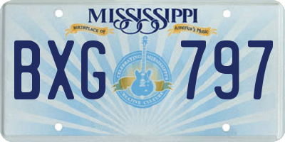 MS license plate BXG797