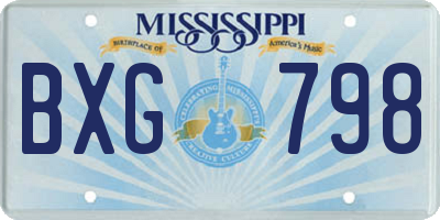 MS license plate BXG798