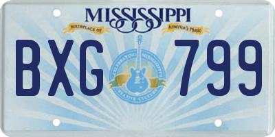 MS license plate BXG799