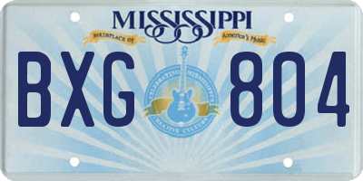 MS license plate BXG804