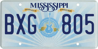 MS license plate BXG805