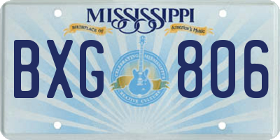 MS license plate BXG806