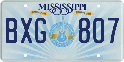 MS license plate BXG807