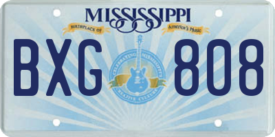 MS license plate BXG808
