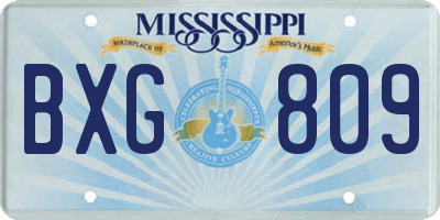 MS license plate BXG809