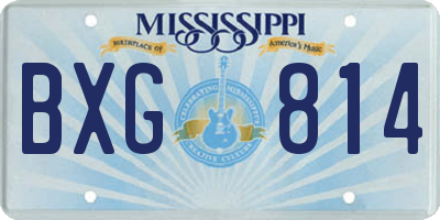 MS license plate BXG814