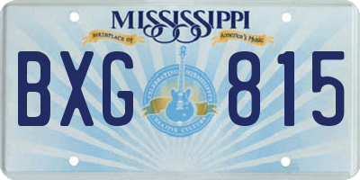 MS license plate BXG815