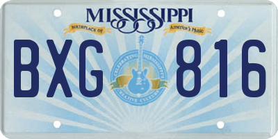 MS license plate BXG816