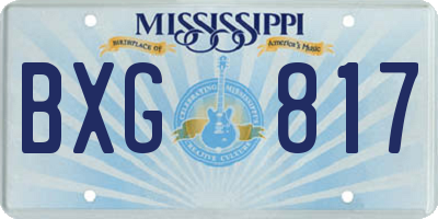 MS license plate BXG817