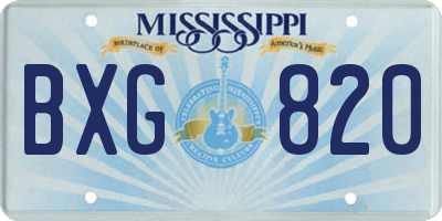 MS license plate BXG820